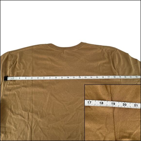 LAT Men's Short Sleeve Crew Neck Tee Shirt Top Large Coyote Brown 100% Cotton 1 - Picture 6 of 9